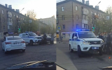 Автомобиль полицейских попал в ДТП на улице 9 Января в Воронеже