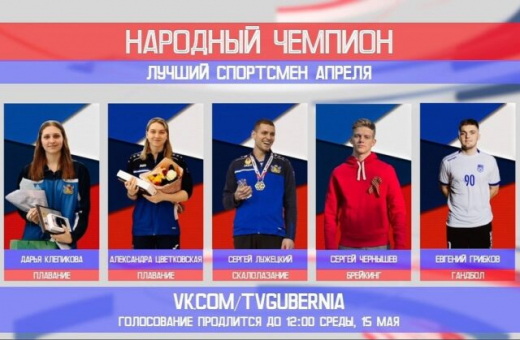 Стартовало голосование за лучшего спортсмена апреля в Воронежской области