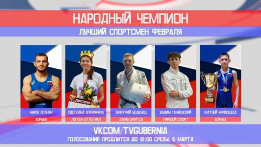 Стартовало голосование за лучшего спортсмена февраля в Воронежской области