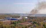 В Воронеже загорелась мусорка рядом с лесом