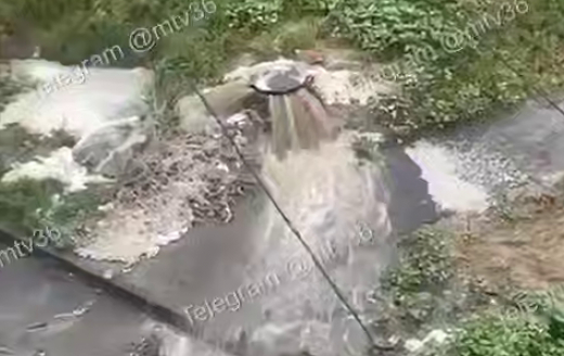 Гейзер из фекалий забил на левом берегу Воронежа