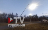 «Пизанский» столб угрожает автомобилистам на развязке в Воронеже