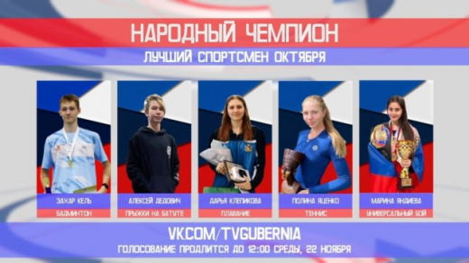 Стартовало голосование за лучшего спортсмена октября в Воронежской области