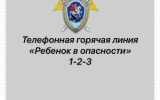 Следственное управление напоминает о круглосуточной работе телефонной линии «Ребенок в опасности»