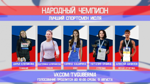 Стартовало голосование за лучшего спортсмена июля в Воронежской области