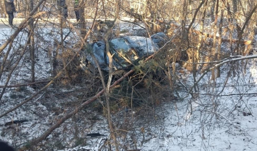 Легковушка загорелась после того, как вылетела в кювет в Воронежской области