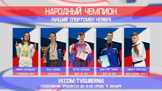 Стартовало голосование за лучшего спортсмена ноября в Воронежской области
